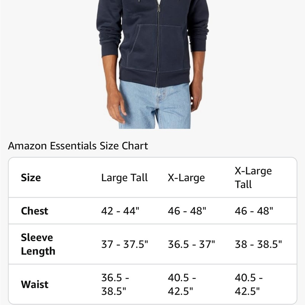 Amazon Essentials Navy Full-Zip Jacket - Picture 6 of 6